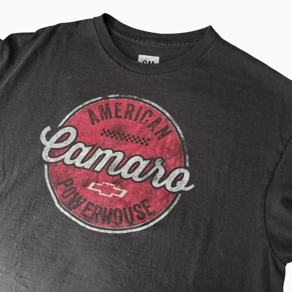 GM Chevrolet Camaro Graphic Tee Shirt Men L Large Black American Powerhouse Tee‎
